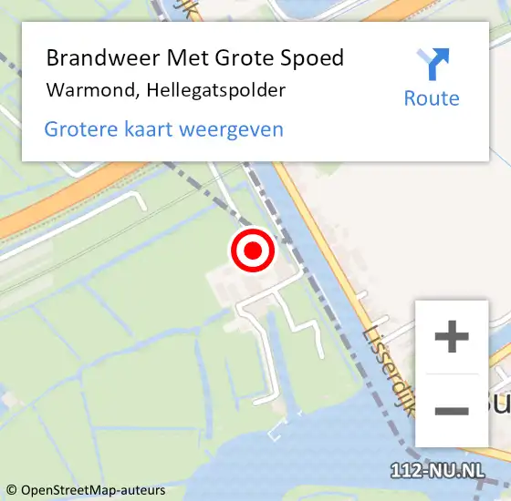 Locatie op kaart van de 112 melding: Brandweer Met Grote Spoed Naar Warmond, Hellegatspolder op 21 februari 2017 15:32
