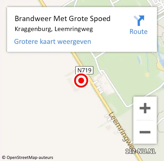Locatie op kaart van de 112 melding: Brandweer Met Grote Spoed Naar Kraggenburg, Leemringweg op 21 februari 2017 16:47
