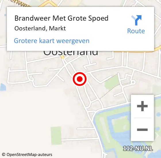 Locatie op kaart van de 112 melding: Brandweer Met Grote Spoed Naar Oosterland, Markt op 11 januari 2014 19:36