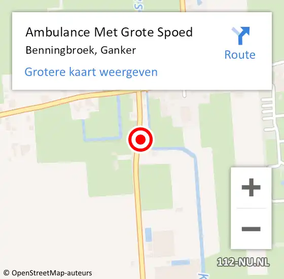 Locatie op kaart van de 112 melding: Ambulance Met Grote Spoed Naar Benningbroek, Ganker op 21 februari 2017 17:56