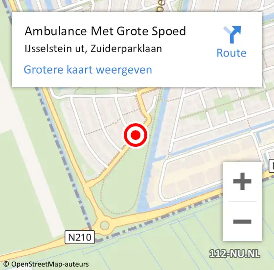 Locatie op kaart van de 112 melding: Ambulance Met Grote Spoed Naar IJsselstein ut, Zuiderparklaan op 11 januari 2014 19:49