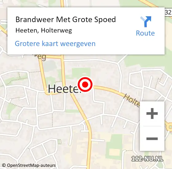 Locatie op kaart van de 112 melding: Brandweer Met Grote Spoed Naar Heeten, Holterweg op 21 februari 2017 19:48