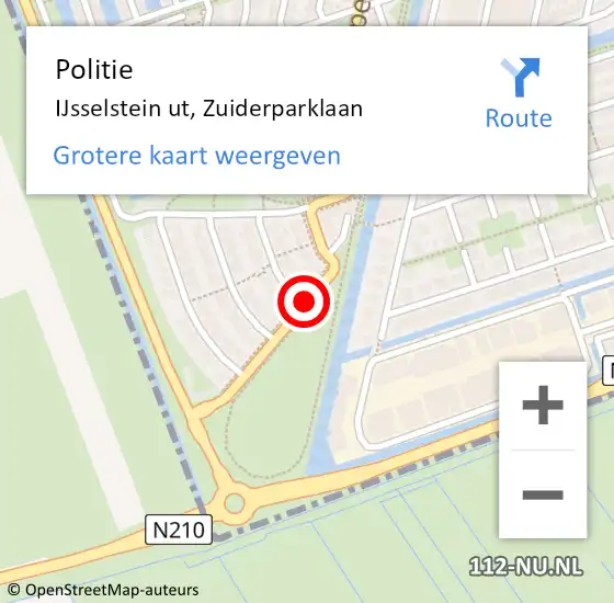 Locatie op kaart van de 112 melding: Politie IJsselstein ut, Zuiderparklaan op 11 januari 2014 19:50