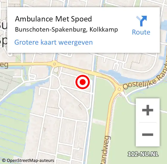 Locatie op kaart van de 112 melding: Ambulance Met Spoed Naar Bunschoten-Spakenburg, Kolkkamp op 21 februari 2017 20:23