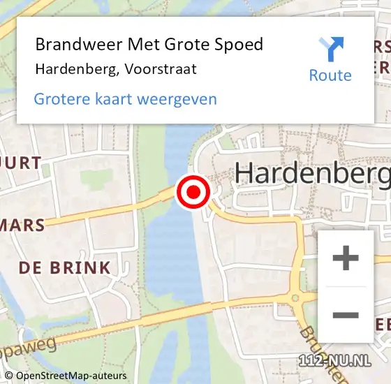 Locatie op kaart van de 112 melding: Brandweer Met Grote Spoed Naar Hardenberg, Voorstraat op 21 februari 2017 23:56