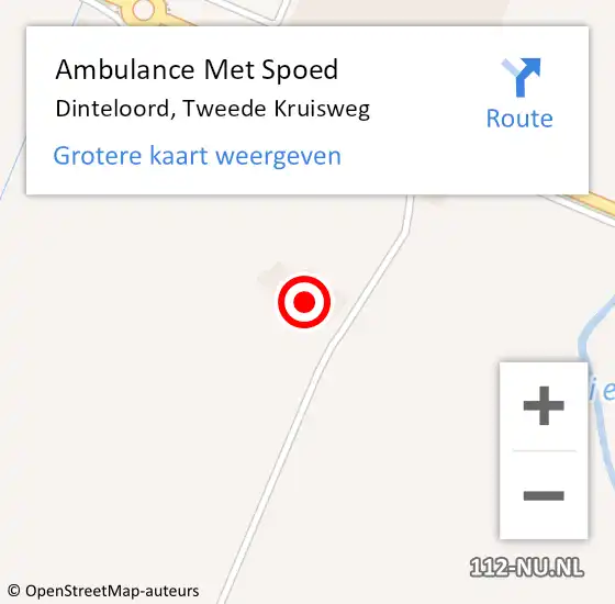 Locatie op kaart van de 112 melding: Ambulance Met Spoed Naar Dinteloord, Tweede Kruisweg op 22 februari 2017 02:05