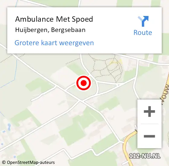 Locatie op kaart van de 112 melding: Ambulance Met Spoed Naar Huijbergen, Bergsebaan op 22 februari 2017 05:41