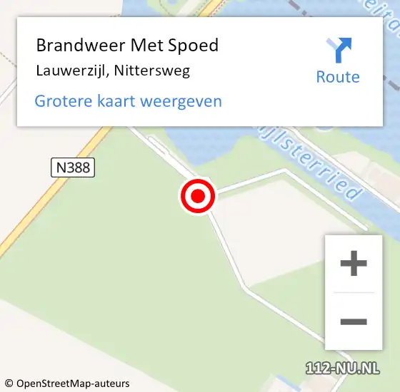Locatie op kaart van de 112 melding: Brandweer Met Spoed Naar Lauwerzijl, Nittersweg op 22 februari 2017 06:49