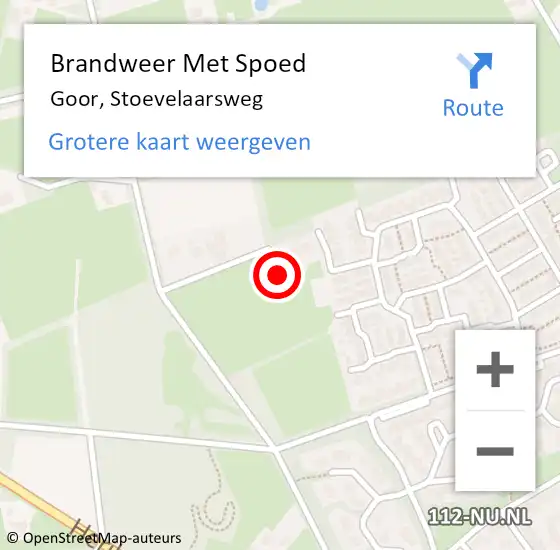 Locatie op kaart van de 112 melding: Brandweer Met Spoed Naar Goor, Stoevelaarsweg op 22 februari 2017 07:05