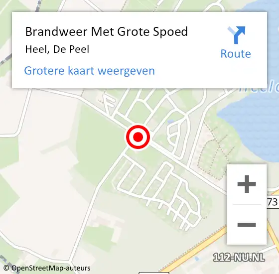 Locatie op kaart van de 112 melding: Brandweer Met Grote Spoed Naar Heel, De Peel op 22 februari 2017 07:53