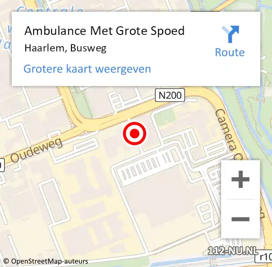 Locatie op kaart van de 112 melding: Ambulance Met Grote Spoed Naar Haarlem, Busweg op 22 februari 2017 09:15