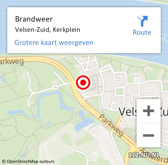 Locatie op kaart van de 112 melding: Brandweer Velsen-Zuid, Kerkplein op 22 februari 2017 09:52