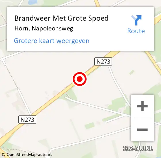 Locatie op kaart van de 112 melding: Brandweer Met Grote Spoed Naar Horn, Napoleonsweg op 22 februari 2017 11:42