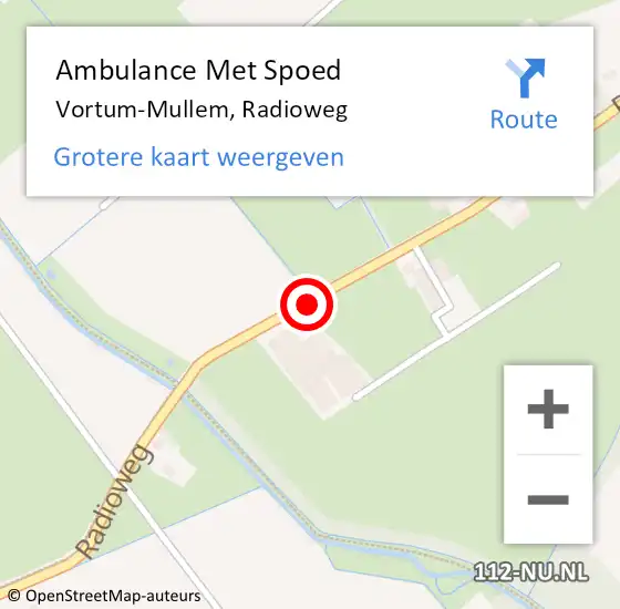 Locatie op kaart van de 112 melding: Ambulance Met Spoed Naar Sambeek, Radioweg op 22 februari 2017 13:41