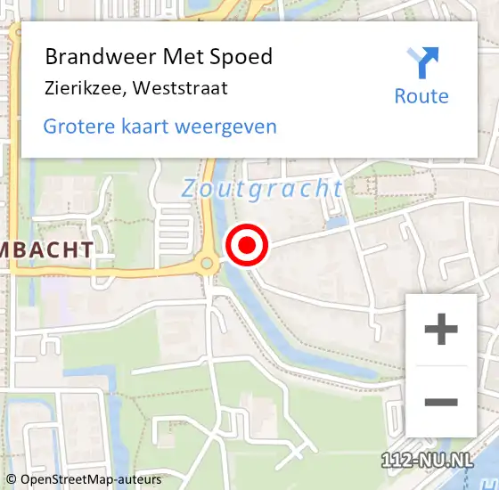 Locatie op kaart van de 112 melding: Brandweer Met Spoed Naar Zierikzee, Weststraat op 22 februari 2017 13:45