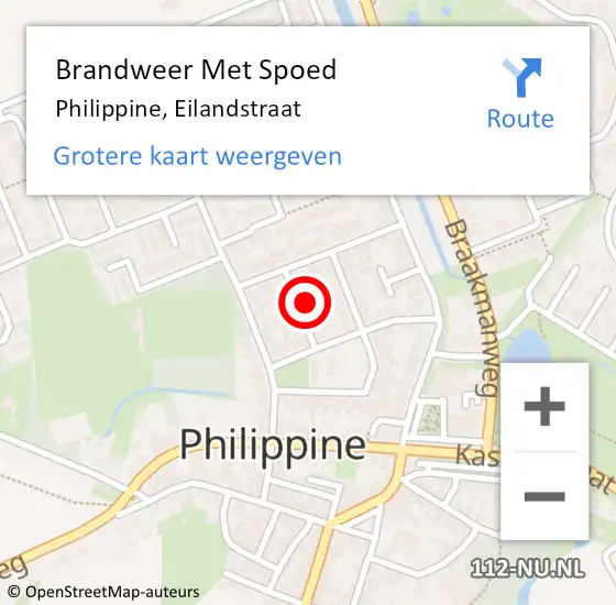 Locatie op kaart van de 112 melding: Brandweer Met Spoed Naar Philippine, Eilandstraat op 22 februari 2017 14:00