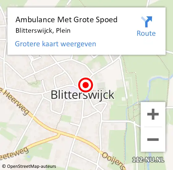 Locatie op kaart van de 112 melding: Ambulance Met Grote Spoed Naar Blitterswijck, Plein op 11 januari 2014 21:02