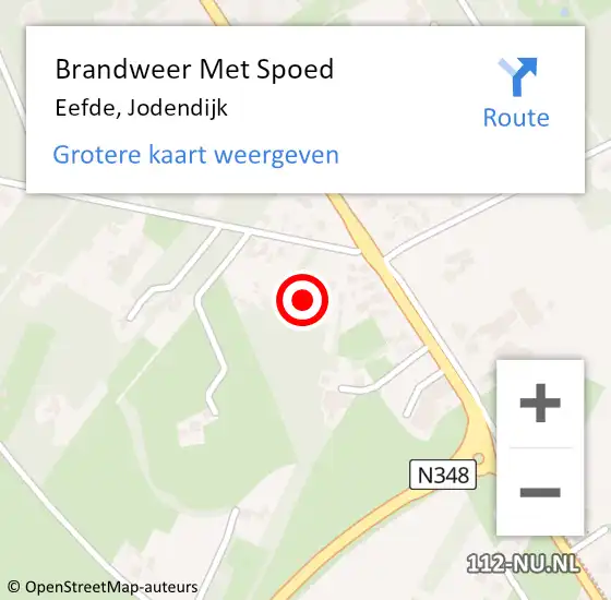 Locatie op kaart van de 112 melding: Brandweer Met Spoed Naar Eefde, Jodendijk op 22 februari 2017 15:35