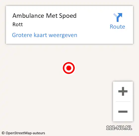 Locatie op kaart van de 112 melding: Ambulance Met Spoed Naar Rott op 22 februari 2017 15:45