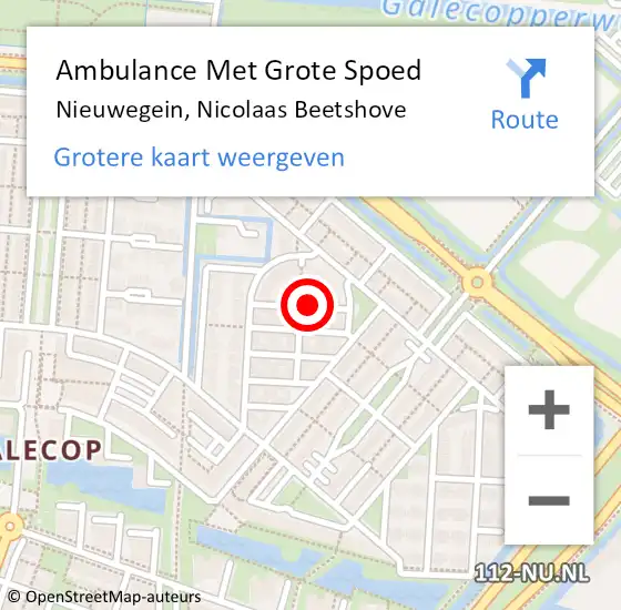 Locatie op kaart van de 112 melding: Ambulance Met Grote Spoed Naar Nieuwegein, Nicolaas Beetshove op 22 februari 2017 17:51