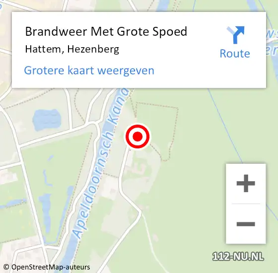 Locatie op kaart van de 112 melding: Brandweer Met Grote Spoed Naar Hattem, Hezenberg op 11 januari 2014 21:21