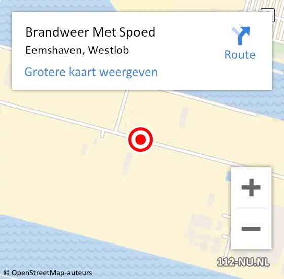 Locatie op kaart van de 112 melding: Brandweer Met Spoed Naar Eemshaven, Westlob op 22 februari 2017 19:13