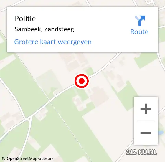 Locatie op kaart van de 112 melding: Politie Sambeek, Zandsteeg op 22 februari 2017 19:29