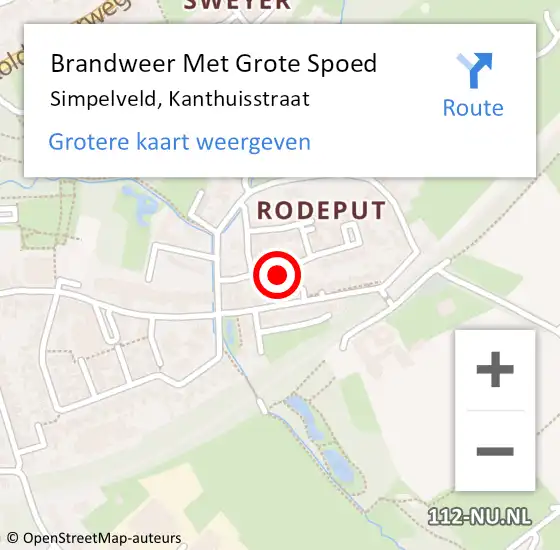 Locatie op kaart van de 112 melding: Brandweer Met Grote Spoed Naar Simpelveld, Kanthuisstraat op 22 februari 2017 19:29