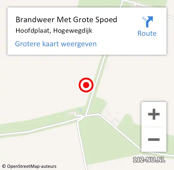 Locatie op kaart van de 112 melding: Brandweer Met Grote Spoed Naar Hoofdplaat, Hogewegdijk op 22 februari 2017 20:44