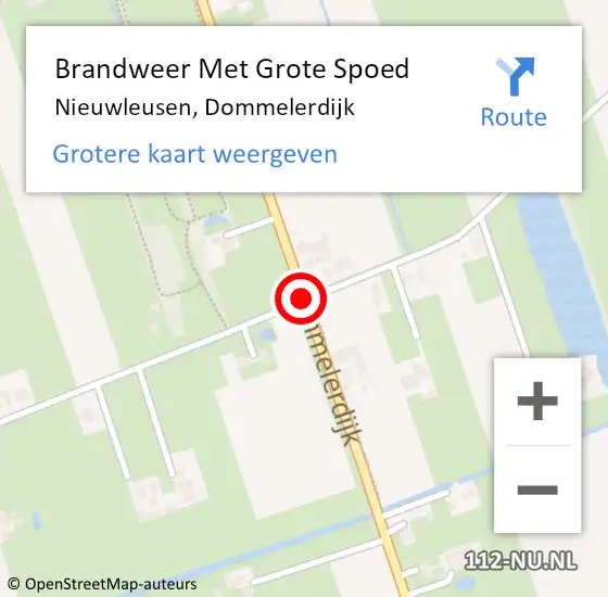 Locatie op kaart van de 112 melding: Brandweer Met Grote Spoed Naar Nieuwleusen, Dommelerdijk op 22 februari 2017 22:09