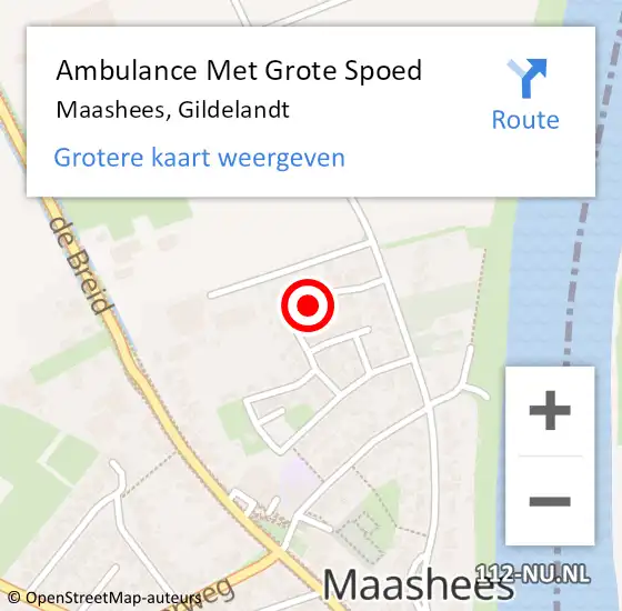 Locatie op kaart van de 112 melding: Ambulance Met Grote Spoed Naar Maashees, Gildelandt op 22 februari 2017 22:15