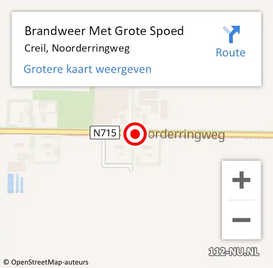 Locatie op kaart van de 112 melding: Brandweer Met Grote Spoed Naar Creil, Noorderringweg op 11 januari 2014 22:05