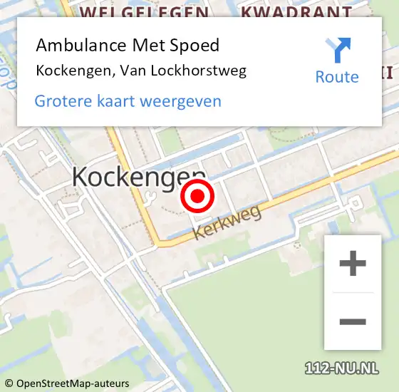 Locatie op kaart van de 112 melding: Ambulance Met Spoed Naar Kockengen, Van Lockhorstweg op 22 februari 2017 23:46