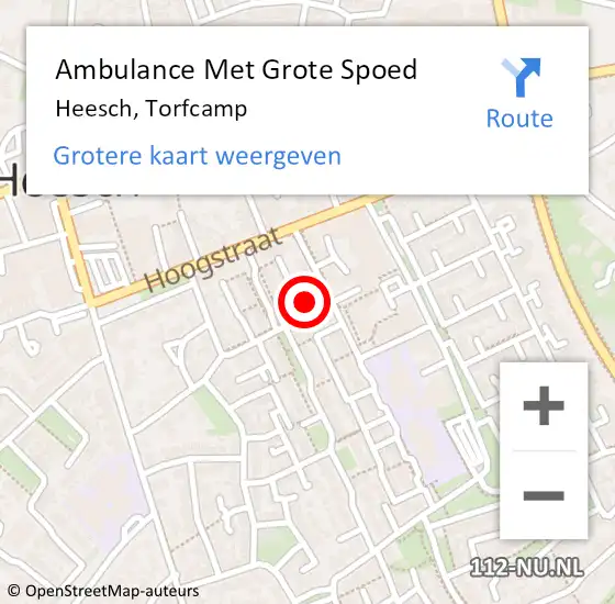 Locatie op kaart van de 112 melding: Ambulance Met Grote Spoed Naar Heesch, Torfcamp op 23 februari 2017 00:46