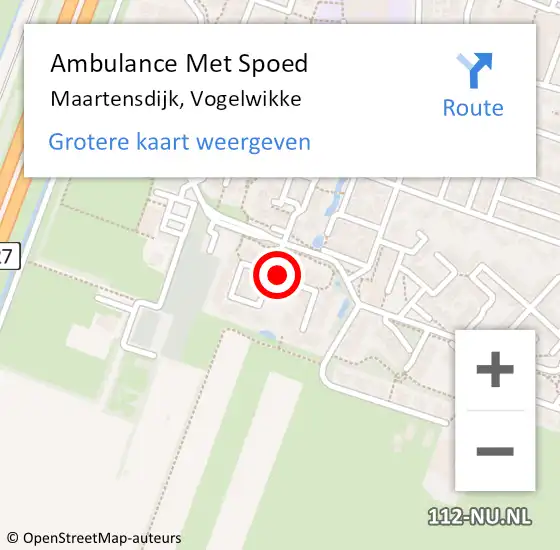 Locatie op kaart van de 112 melding: Ambulance Met Spoed Naar Maartensdijk, Vogelwikke op 23 februari 2017 03:03