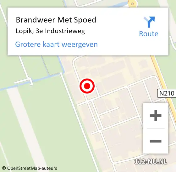 Locatie op kaart van de 112 melding: Brandweer Met Spoed Naar Lopik, 3e Industrieweg op 23 februari 2017 06:10