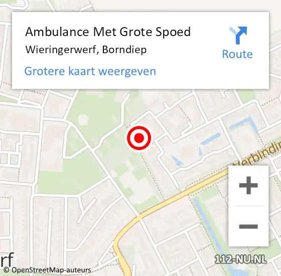 Locatie op kaart van de 112 melding: Ambulance Met Grote Spoed Naar Wieringerwerf, Borndiep op 23 februari 2017 06:16