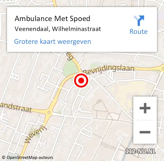 Locatie op kaart van de 112 melding: Ambulance Met Spoed Naar Veenendaal, Wilhelminastraat op 23 februari 2017 06:45