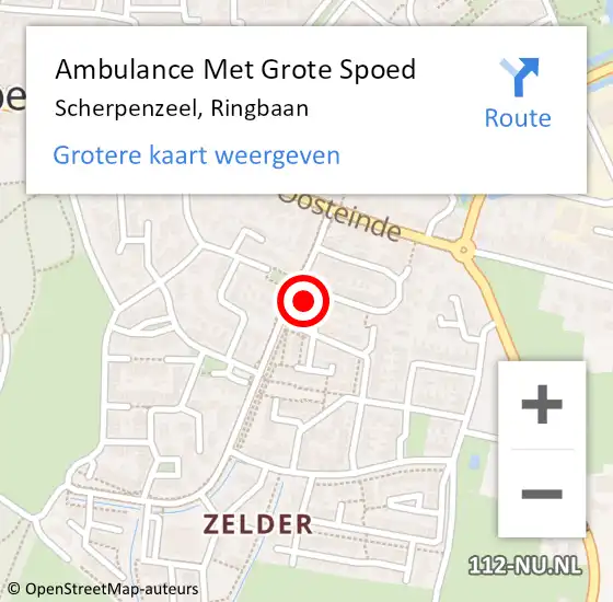 Locatie op kaart van de 112 melding: Ambulance Met Grote Spoed Naar Scherpenzeel, Ringbaan op 23 februari 2017 07:05