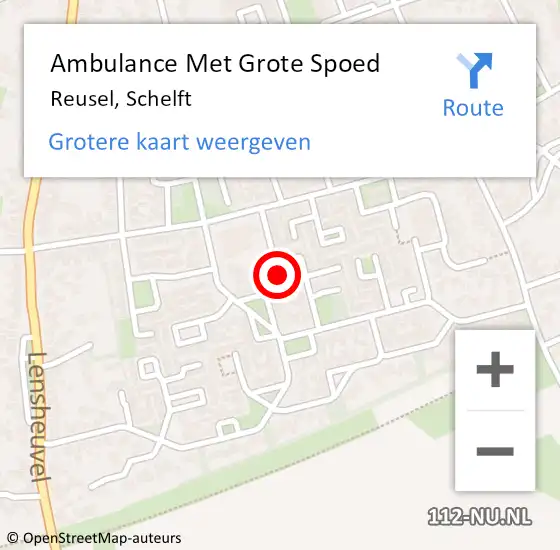 Locatie op kaart van de 112 melding: Ambulance Met Grote Spoed Naar Reusel, Schelft op 23 februari 2017 08:10