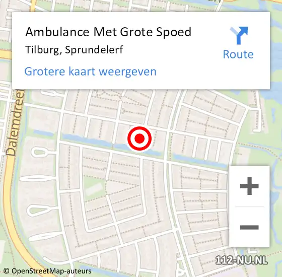 Locatie op kaart van de 112 melding: Ambulance Met Grote Spoed Naar Tilburg, Sprundelerf op 23 februari 2017 08:11