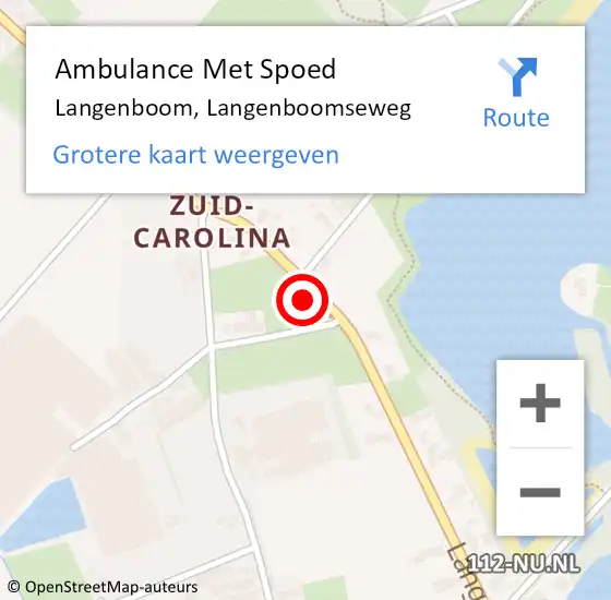 Locatie op kaart van de 112 melding: Ambulance Met Spoed Naar Langenboom, Langenboomseweg op 23 februari 2017 08:41