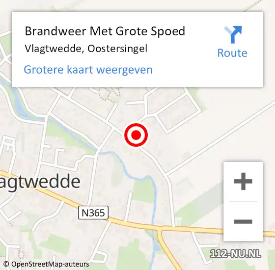 Locatie op kaart van de 112 melding: Brandweer Met Grote Spoed Naar Vlagtwedde, Oostersingel op 23 februari 2017 08:51