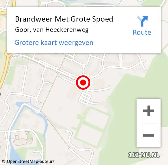 Locatie op kaart van de 112 melding: Brandweer Met Grote Spoed Naar Goor, van Heeckerenweg op 23 februari 2017 09:18