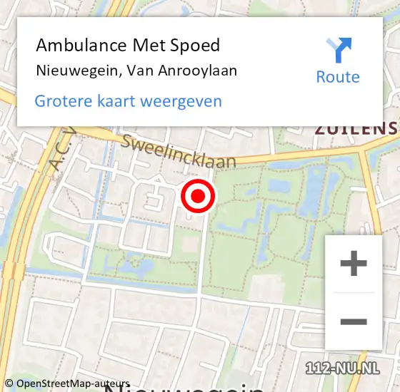 Locatie op kaart van de 112 melding: Ambulance Met Spoed Naar Nieuwegein, Van Anrooylaan op 23 februari 2017 09:27