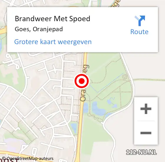 Locatie op kaart van de 112 melding: Brandweer Met Spoed Naar Goes, Oranjepad op 11 januari 2014 22:53