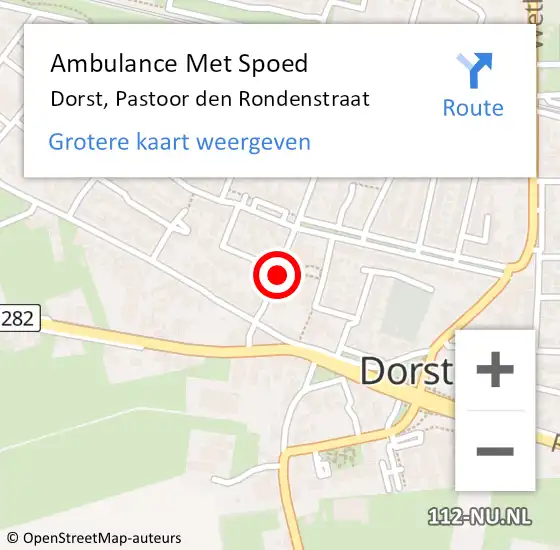 Locatie op kaart van de 112 melding: Ambulance Met Spoed Naar Dorst, Pastoor Den Rondenstraat op 23 februari 2017 09:56