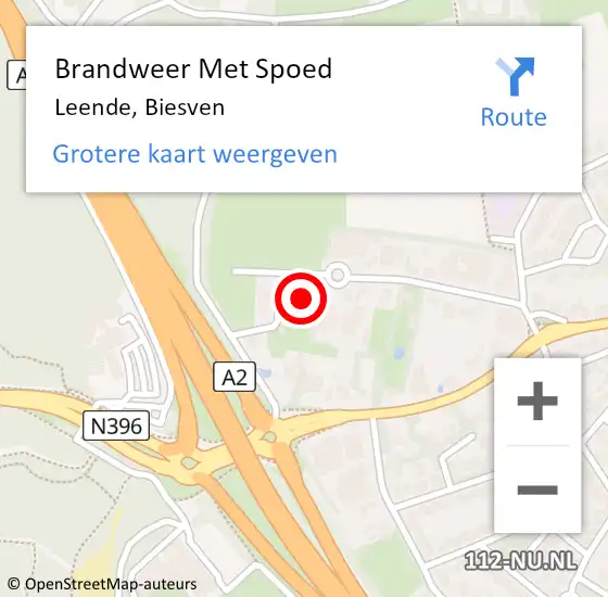 Locatie op kaart van de 112 melding: Brandweer Met Spoed Naar Leende, Biesven op 23 februari 2017 11:30