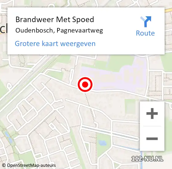 Locatie op kaart van de 112 melding: Brandweer Met Spoed Naar Oudenbosch, Pagnevaartweg op 23 februari 2017 11:36