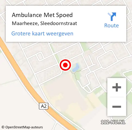 Locatie op kaart van de 112 melding: Ambulance Met Spoed Naar Maarheeze, Sleedoornstraat op 23 februari 2017 12:10